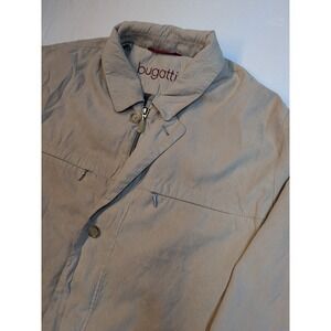 Vintage Bugatti‎ Size 40R Beige Car Coat Jacket Softshell Fabric Outer Shell